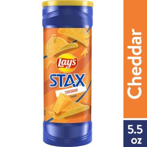 Lay's Stax Cheddar Flavored Potato Chips, 5.5 oz Canister