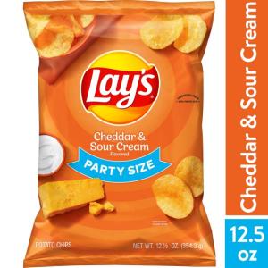 Lay's Cheddar & Sour Cream Flavored Potato Chips, Party Size, 12.5 oz Bag