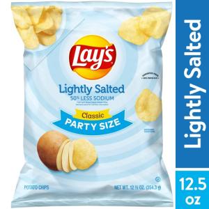Lay's Lightly Salted Classic Flavored Potato Chips, Party Size, 12.5 oz Bag