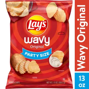 Lay's Wavy Original Potato Chips, Party Size, 13 oz Bag
