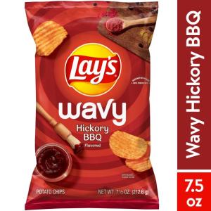 Lay's Wavy Potato Chips, Hickory BBQ Flavor, 7.5 oz Bag