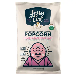 LesserEvil Organic Popcorn, Himalayan Pink Salt, 4.6 oz