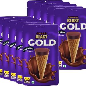 Chocoblast Chocolate Flavored Choco Filled Waffle Cone (18 GM*5)