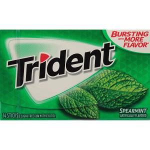 Trident Spearmint Sugar Free Gum - 14 Sticks