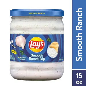 Lay's Smooth Ranch Dip, No Artificial Flavors, 15 oz Jar