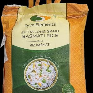 Fyve Elements Extra Long Grain Basmati Rice - 10 LB