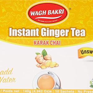 Waghbakri Instant Tea Premix Ginger Unsweetened (4.94 OZ - 10 Sachets)