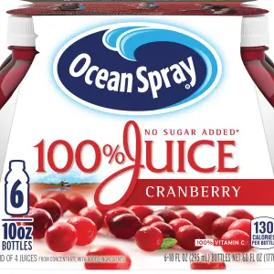 Ocean Spray 100% Juice, Cranberry, 10 Fl. Oz., 6 Count