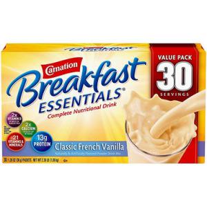 Carnation Breakfast Essentials Nutritional Drink, Chocolate (30 Ct.)