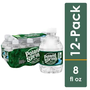 POLAND SPRING Brand 100% Natural Spring Water, 8-ounce mini plastic bottles (Pack of 12)