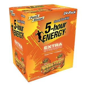 5-hour Energy Shot, Extra Strength Peach Mango (1.93 Oz. Ea., 24 Pk.)